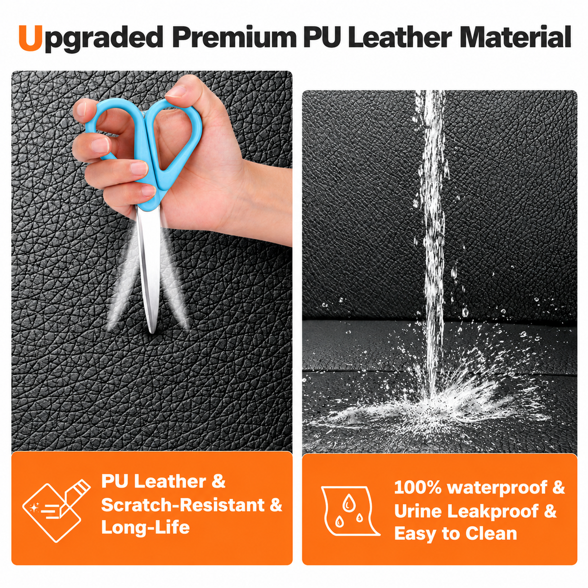 Petkera™ PU Leather Dog Car Seat Cover