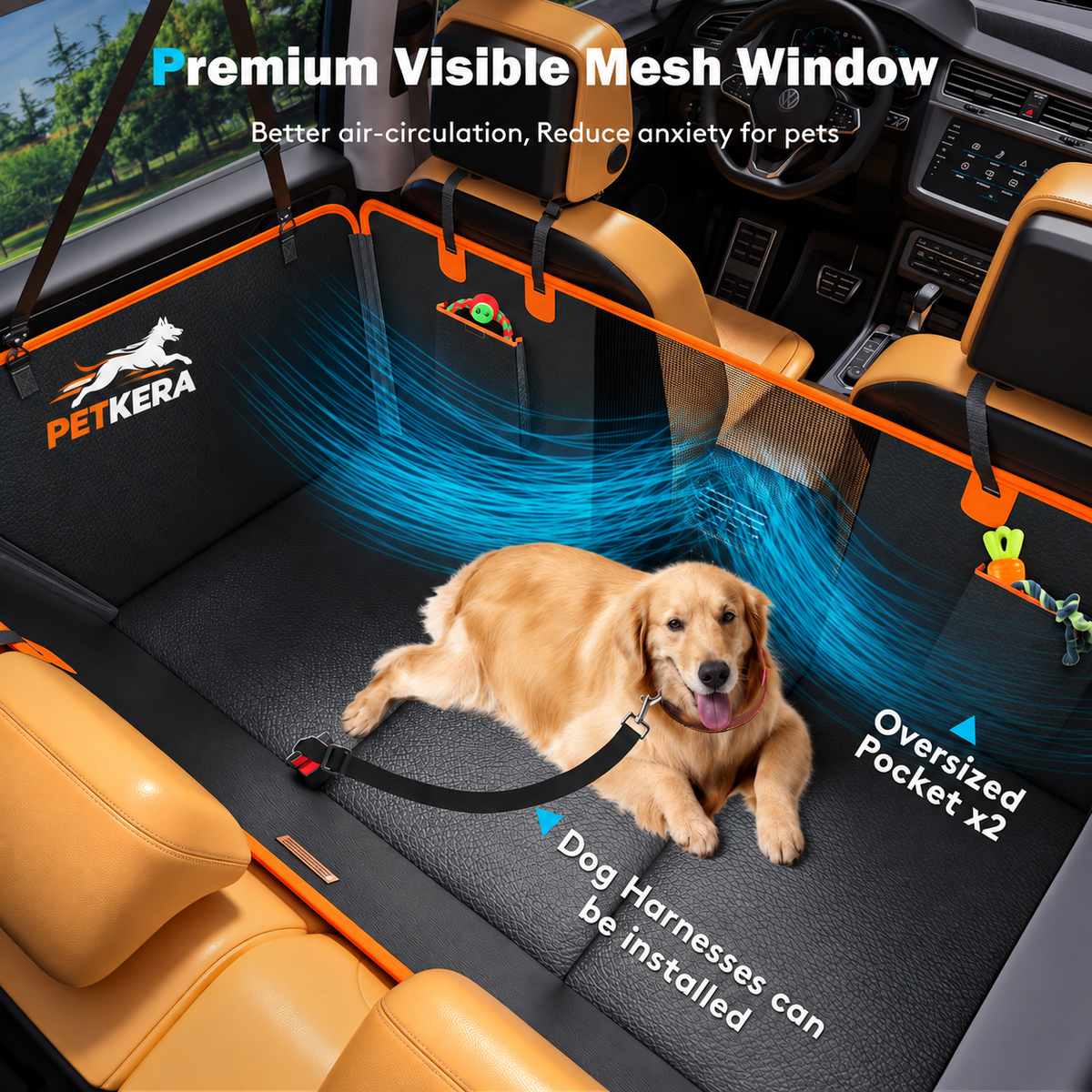 Petkera™ PU Leather Dog Car Seat Cover